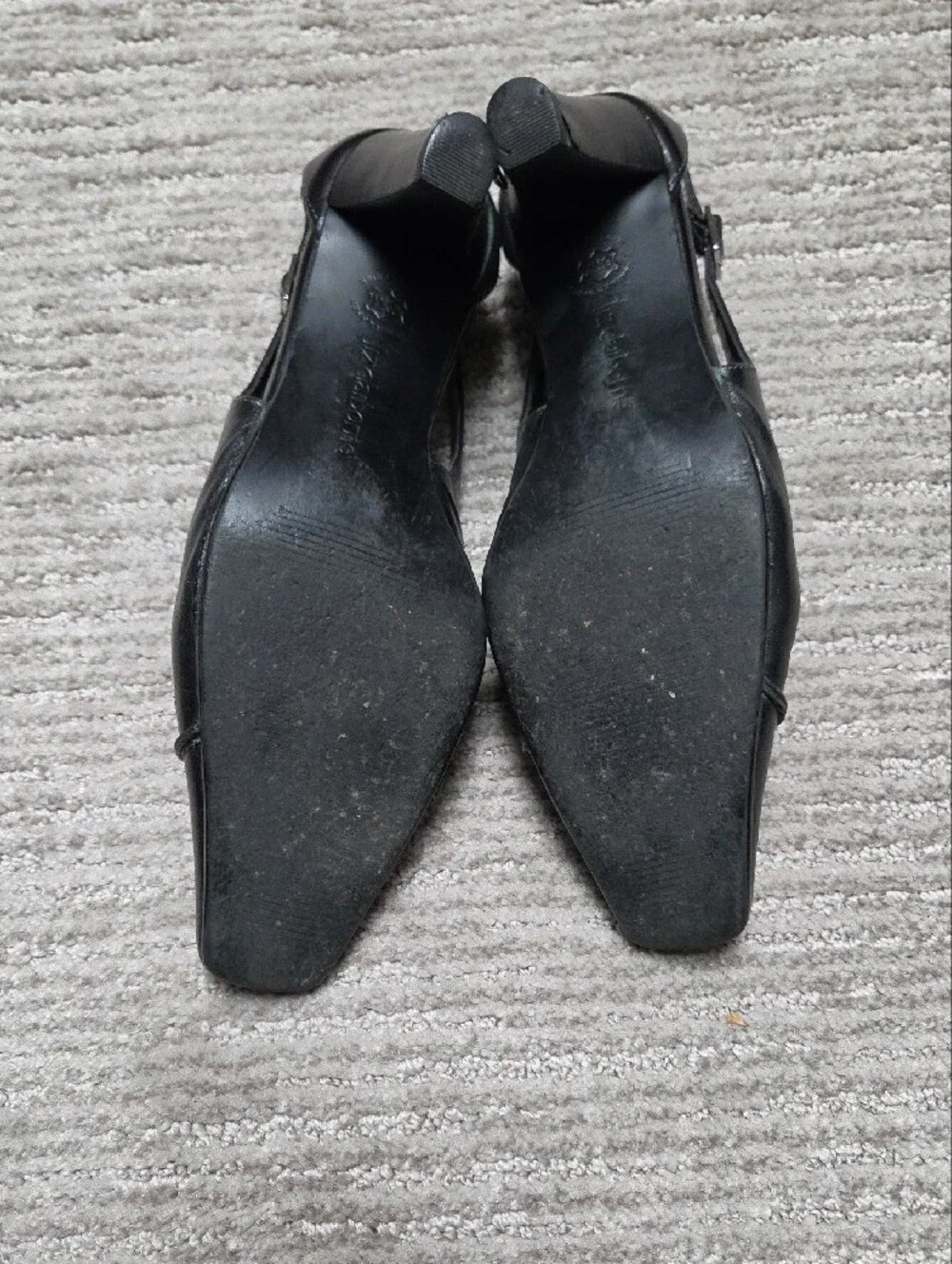 Liz Claiborne Black Leather Slingback Pumps with Square Toe